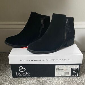 Blondo Black Suede Ankle Booties